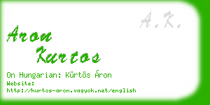 aron kurtos business card